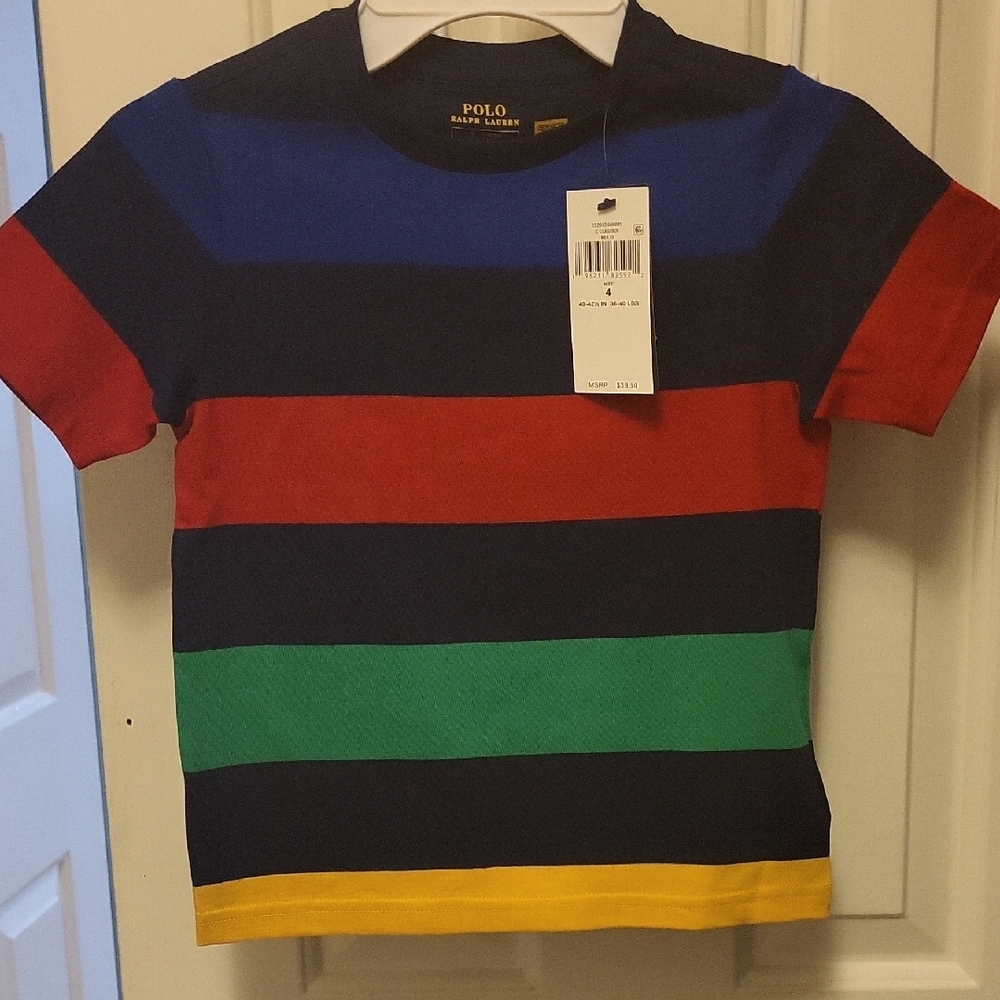 Polo by Ralph Lauren Red and Blue Short Sleeve Tee